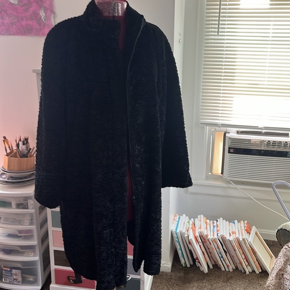 Utex ud new without tags winter black coat with amazing texture lined large - Picture 3 of 17